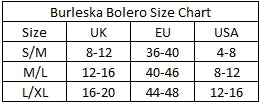 Burleska Bolero Size Chart
