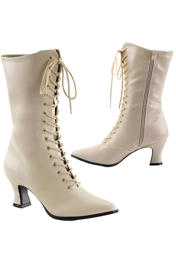 cream mid calf boots