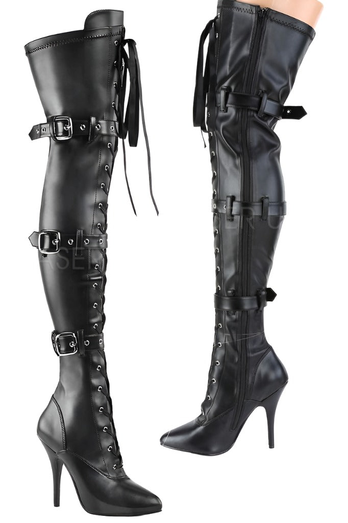 pleaser leather boots
