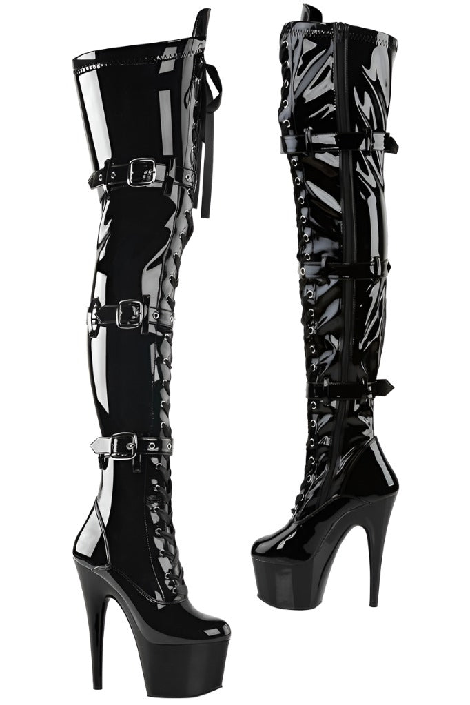 pleaser buckle boots