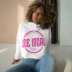 Joe Local Pink On Black Crop Hoodie