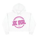 Joe Local Pink On Black Crop Hoodie