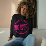 Joe Local Pink On Black Crop Hoodie