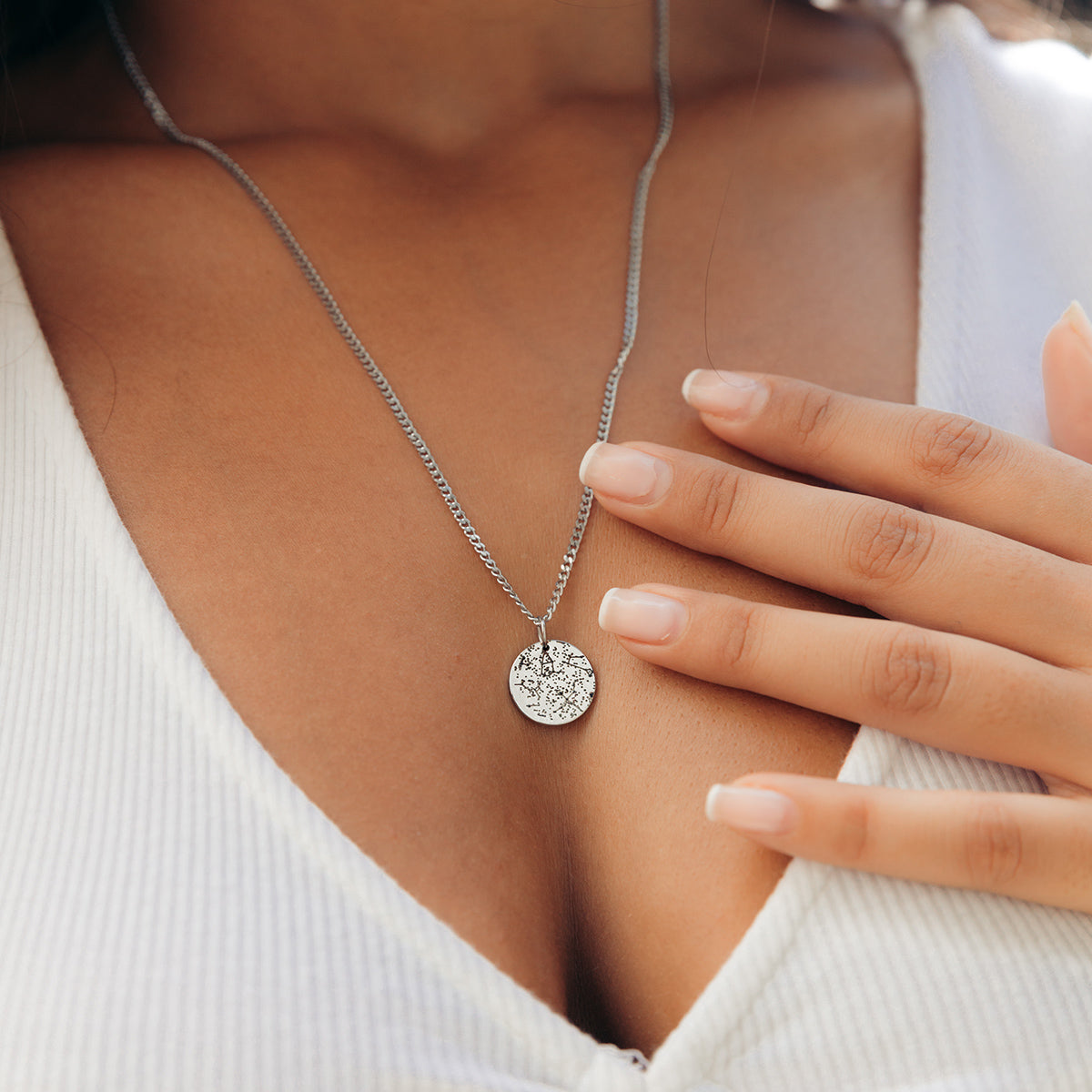 Custom Star Map Coin Necklace