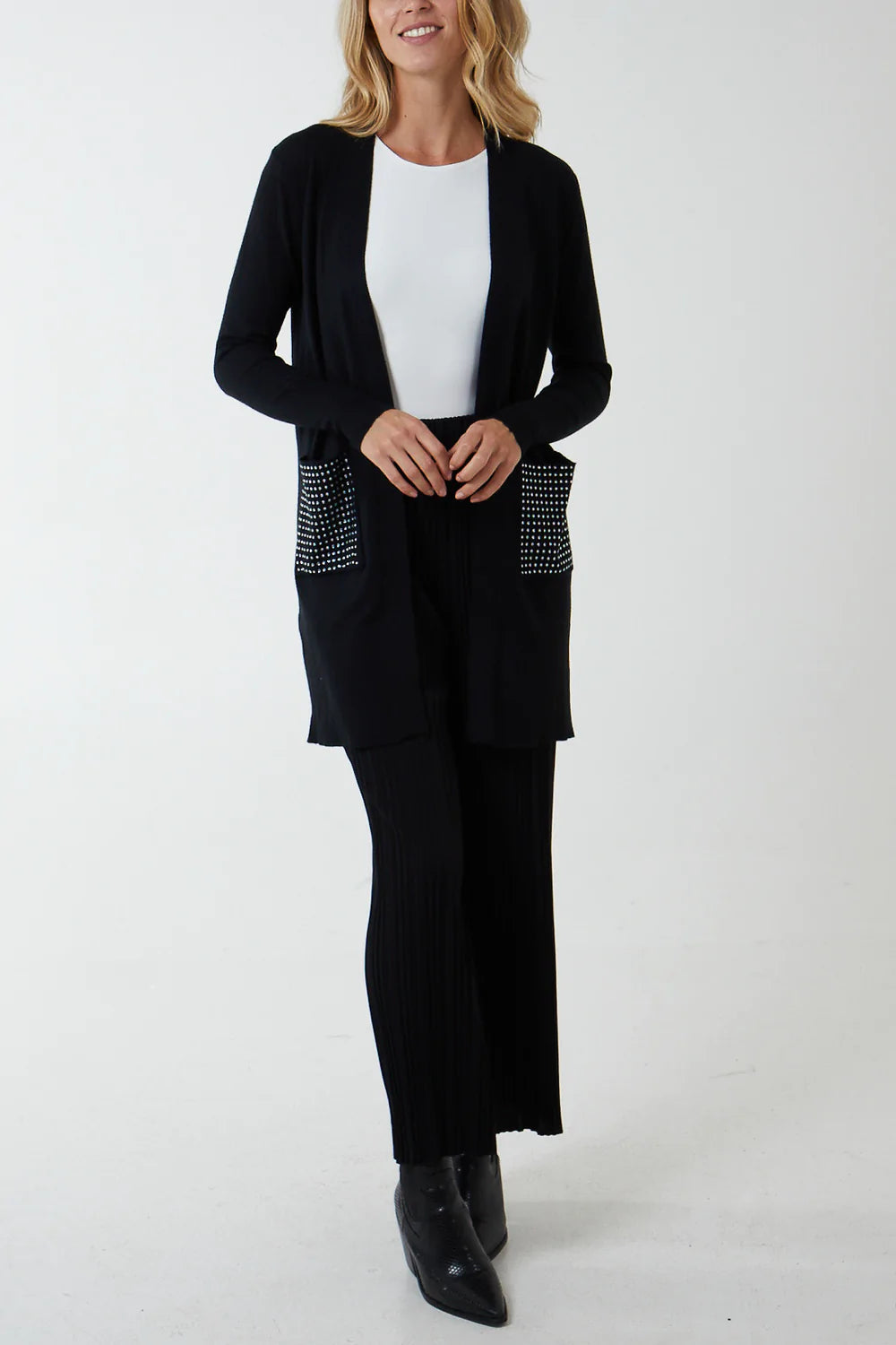 Queenie Diamante Pocket Cardigan