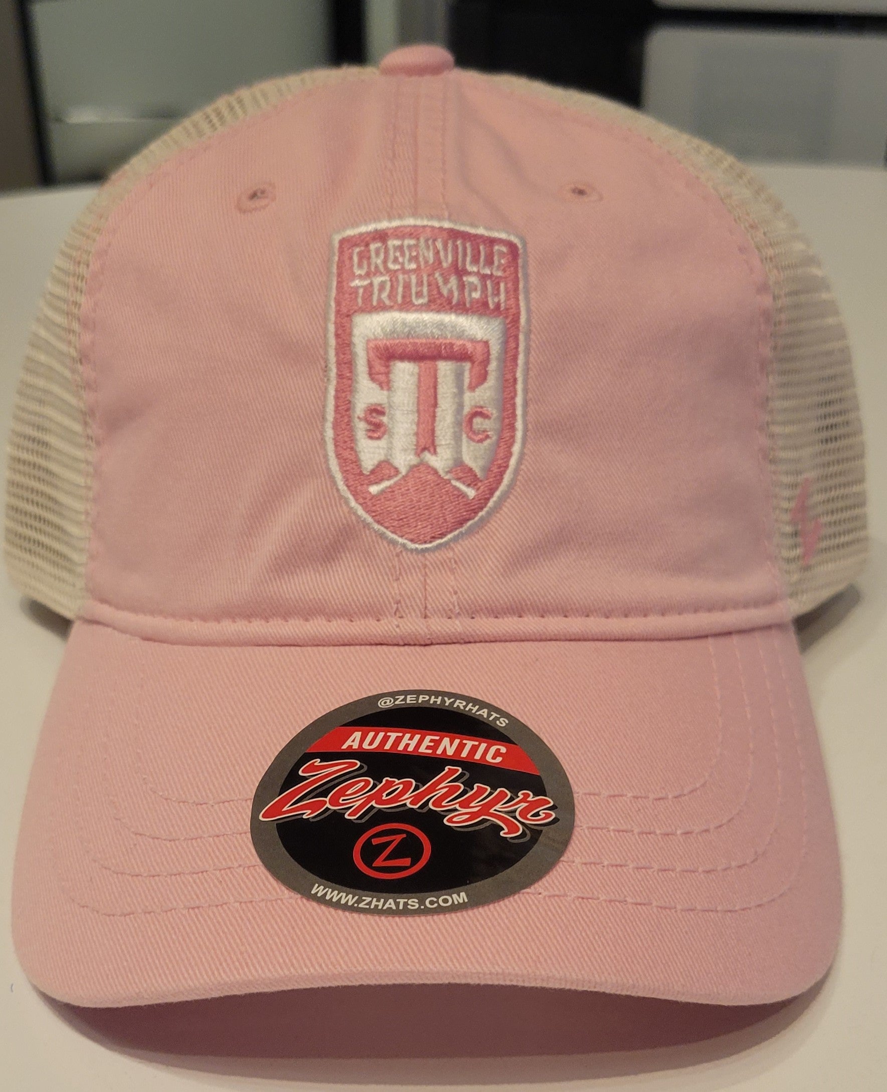 Neerduwen tekort kleding Zephyr University GVL Trucker Hat in Light Pink – Greenville Triumph SC
