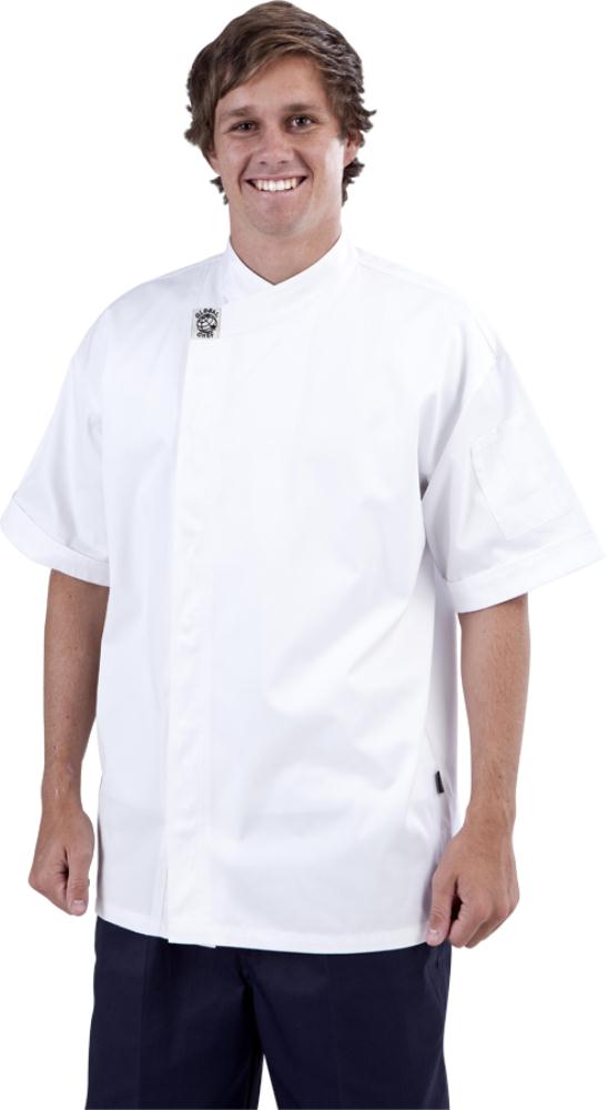 white short sleeve jacket