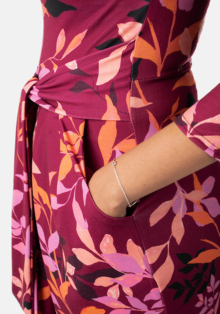 Steph Trailing Leaf Print Dress Popsy Clothing 