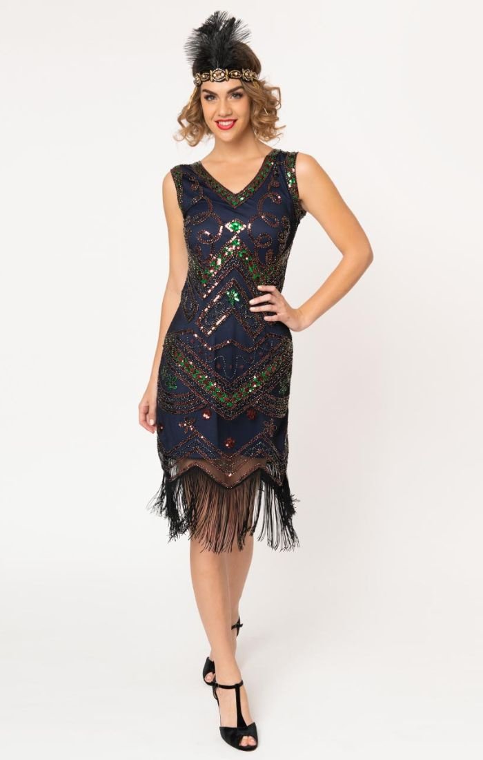 navy flapper dress