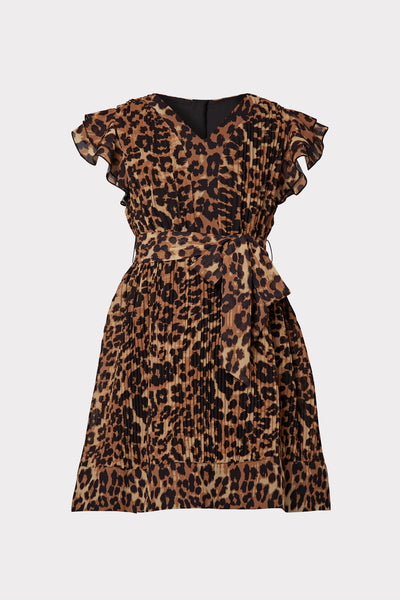 Milly Minis Liv Leopard Print Pleated Dress Milly 