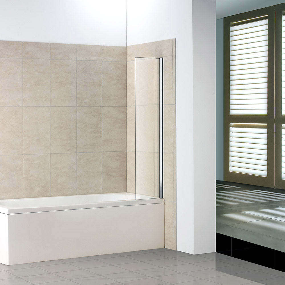 AICA Fixed Panel Over Bath Shower Screen Water Deflector Square Cut 700/800x1400mm 