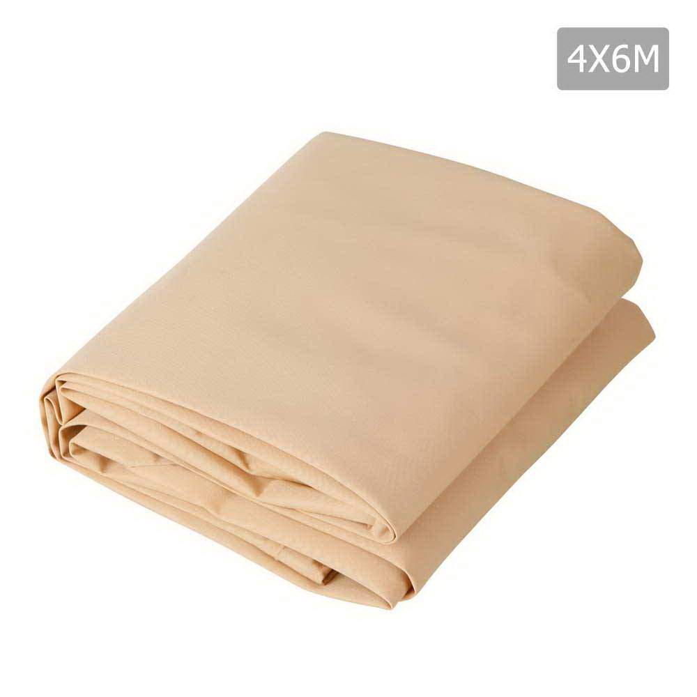 Instahut 4 x 6m Waterproof Rectangle Shade Sail Cloth - Sand Beige