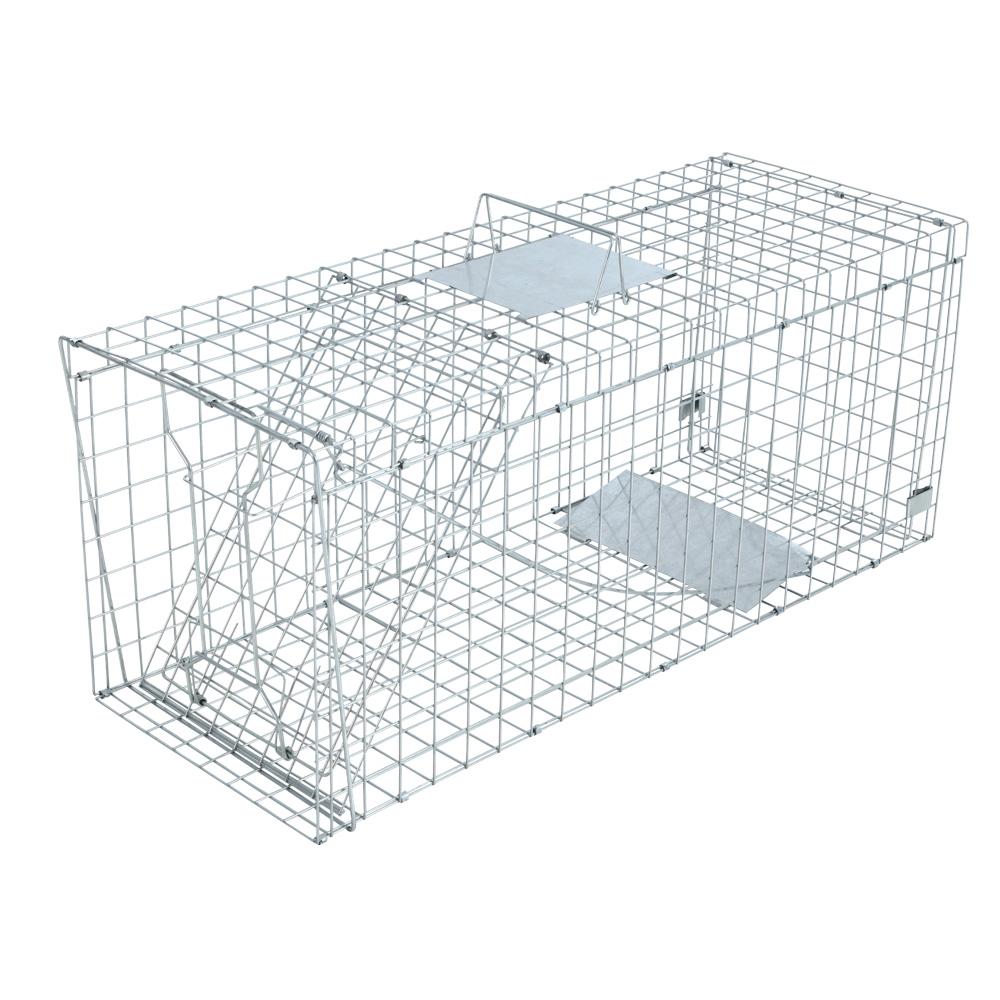 Humane Animal Trap Cage 108 x 40 x 45cm - Silver
