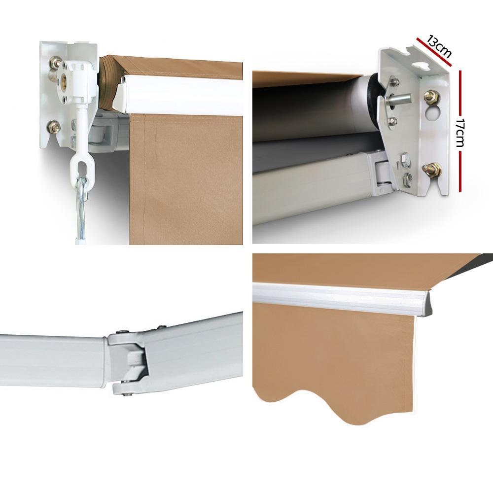 Instahut 4M x 2.5M Outdoor Folding Arm Awning - Beige