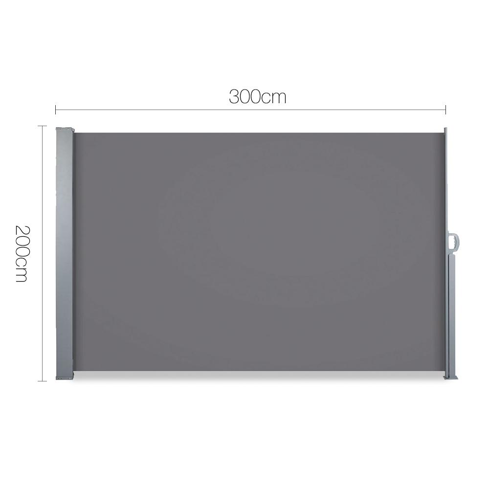 Instahut Retractable Side Awning Shade 2 x 3m - Grey