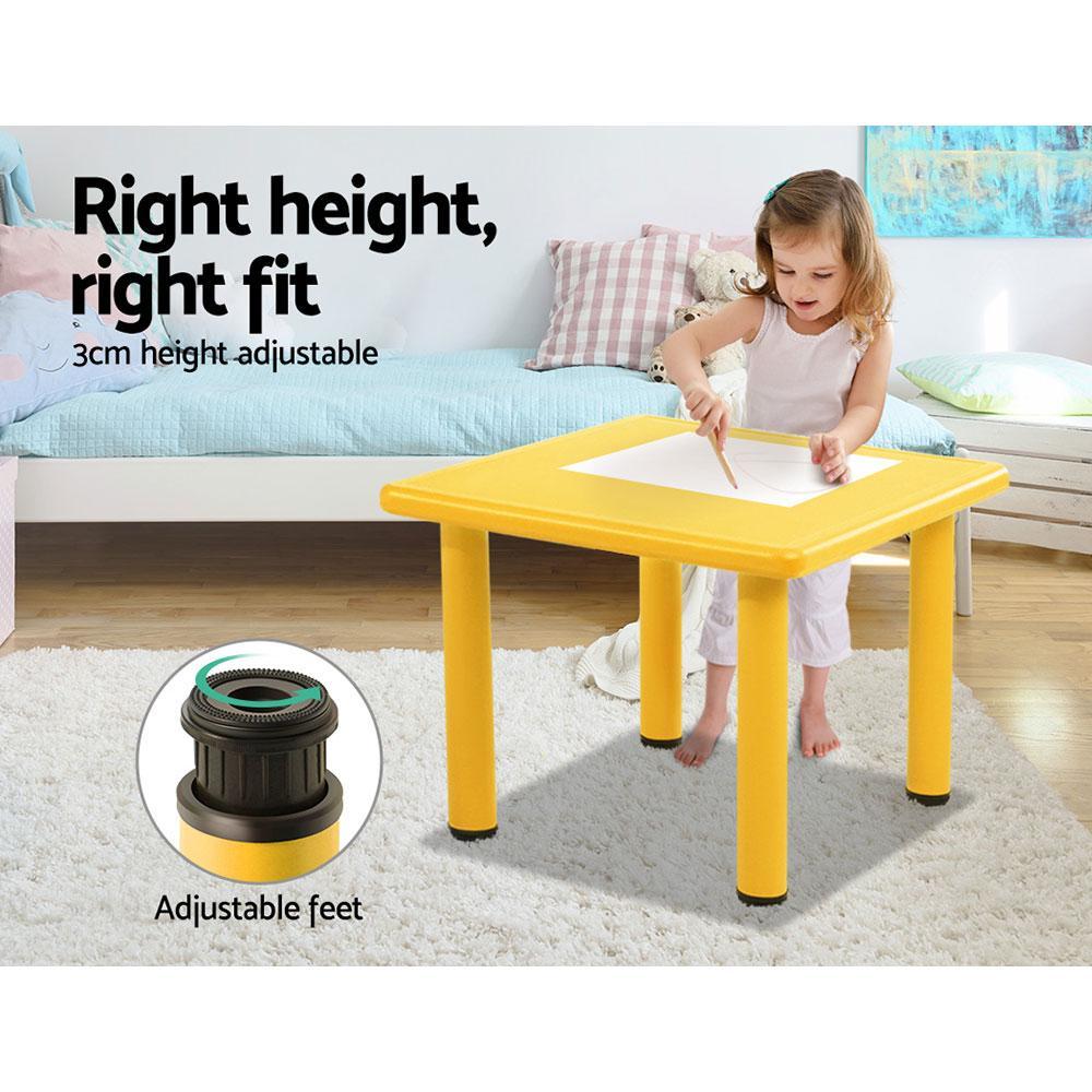 Keezi 5 Piece Kids Table and Chair Set - Yellow