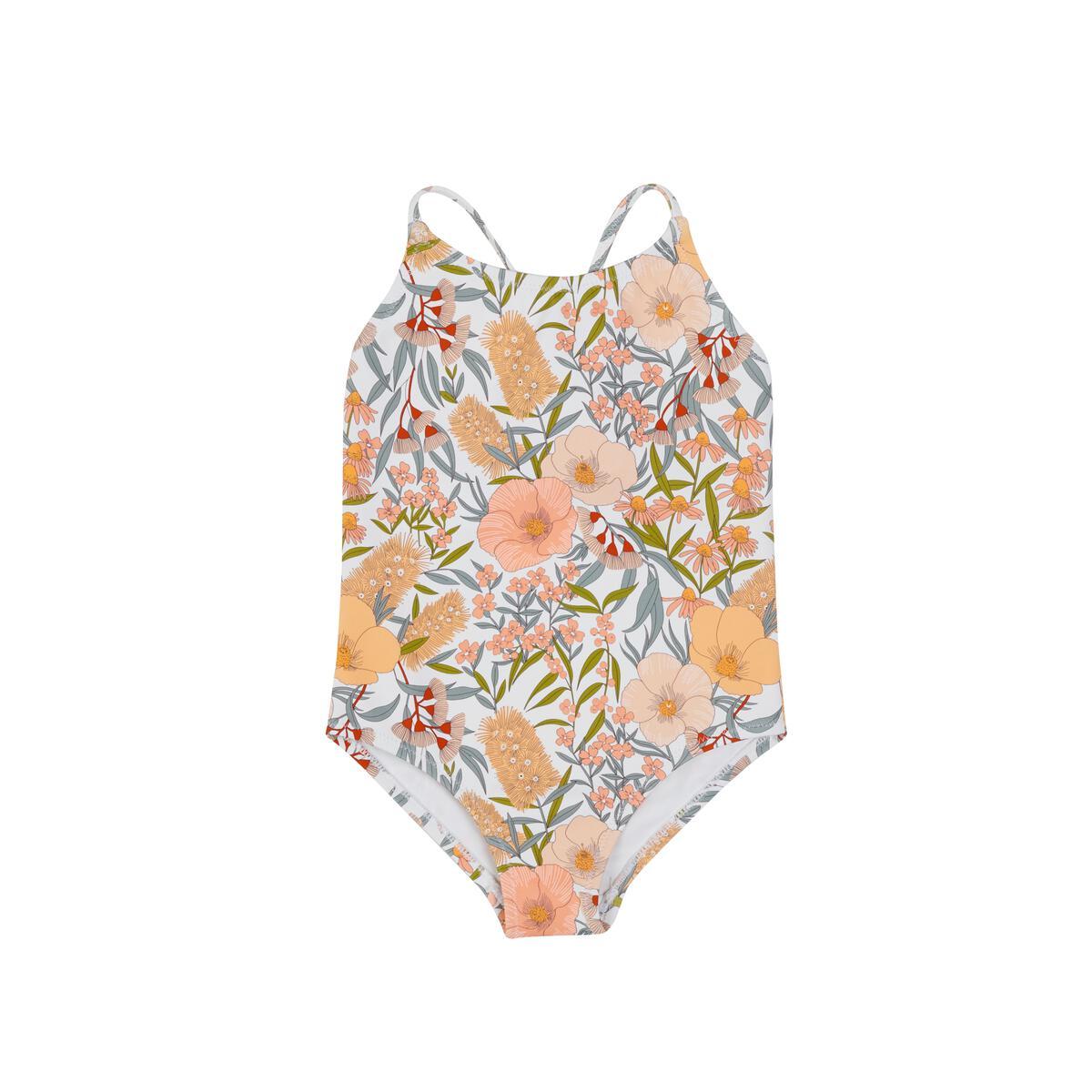 Goldie And Ace Cross Back Bathers Vintage Floral Tiny Sprout 
