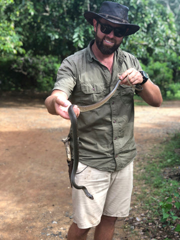 Forrest Galante holding a snake