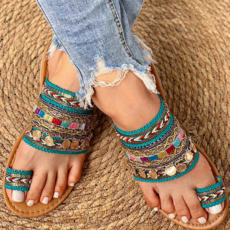 Boho Handmade Turquoise Sandals 