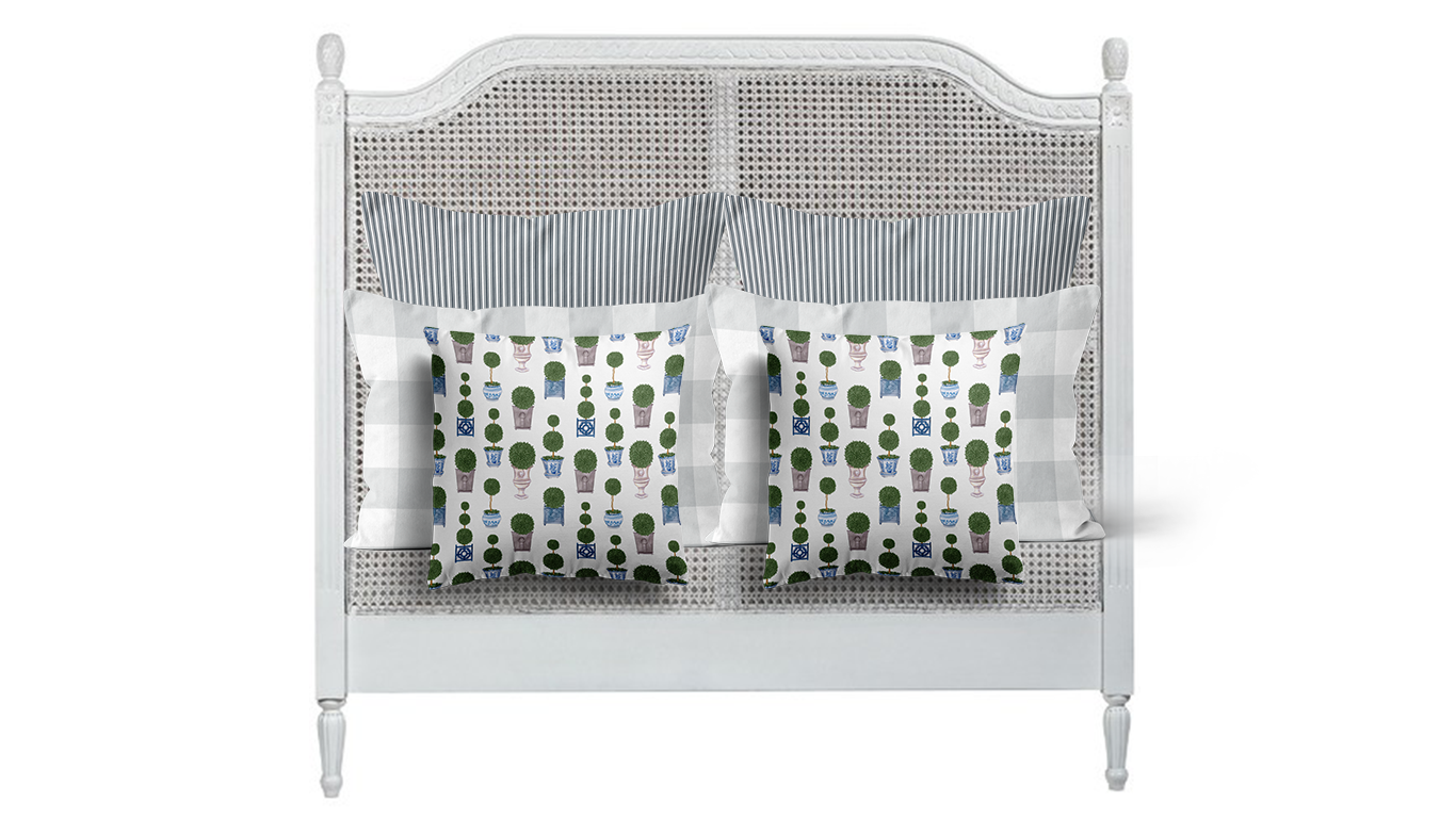 Queen Bed Cushion Arrangement