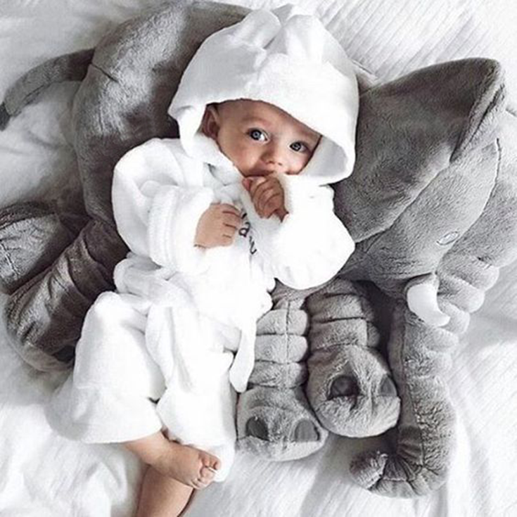 baby and elephant pillow