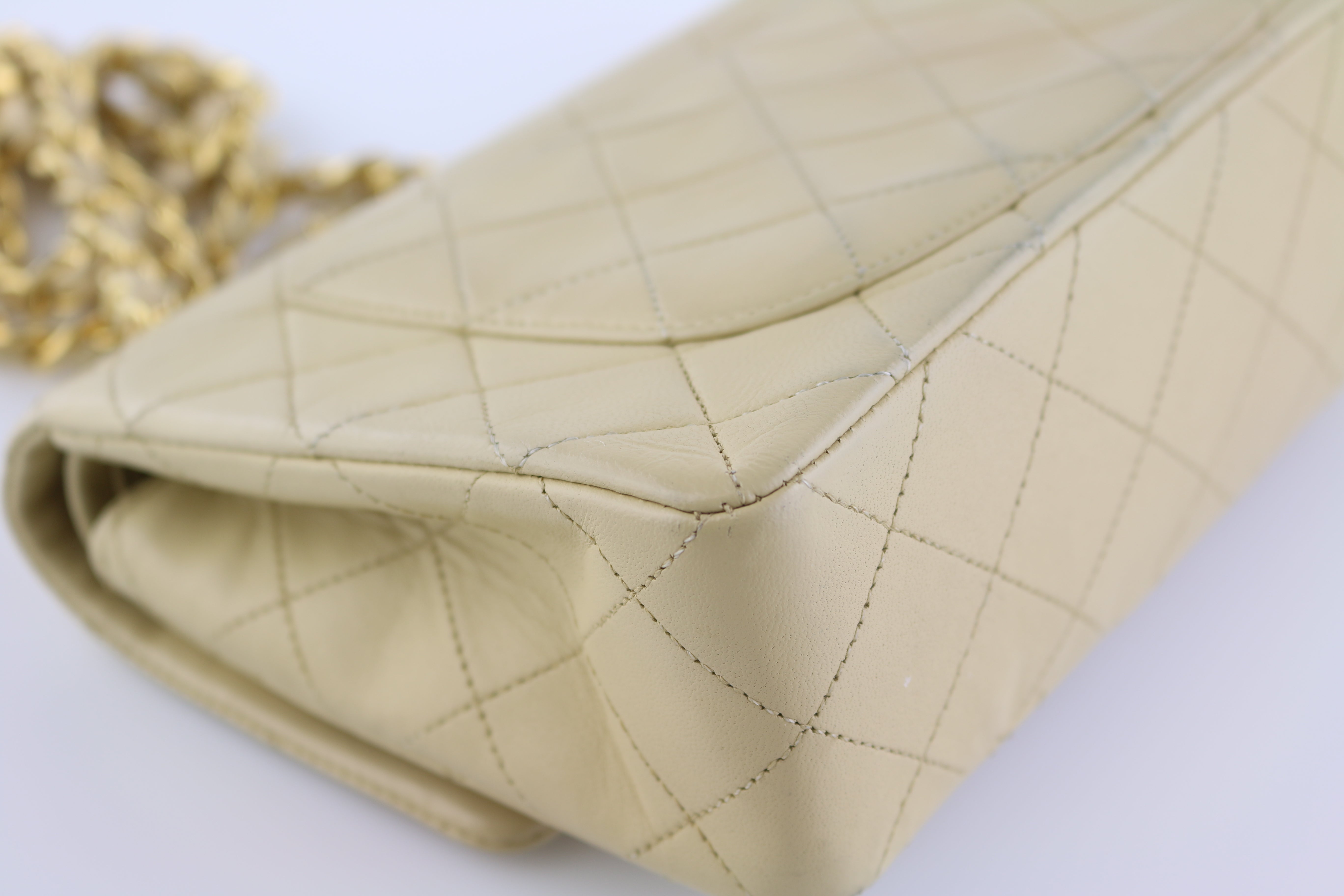 Beige Lambskin Small Flap