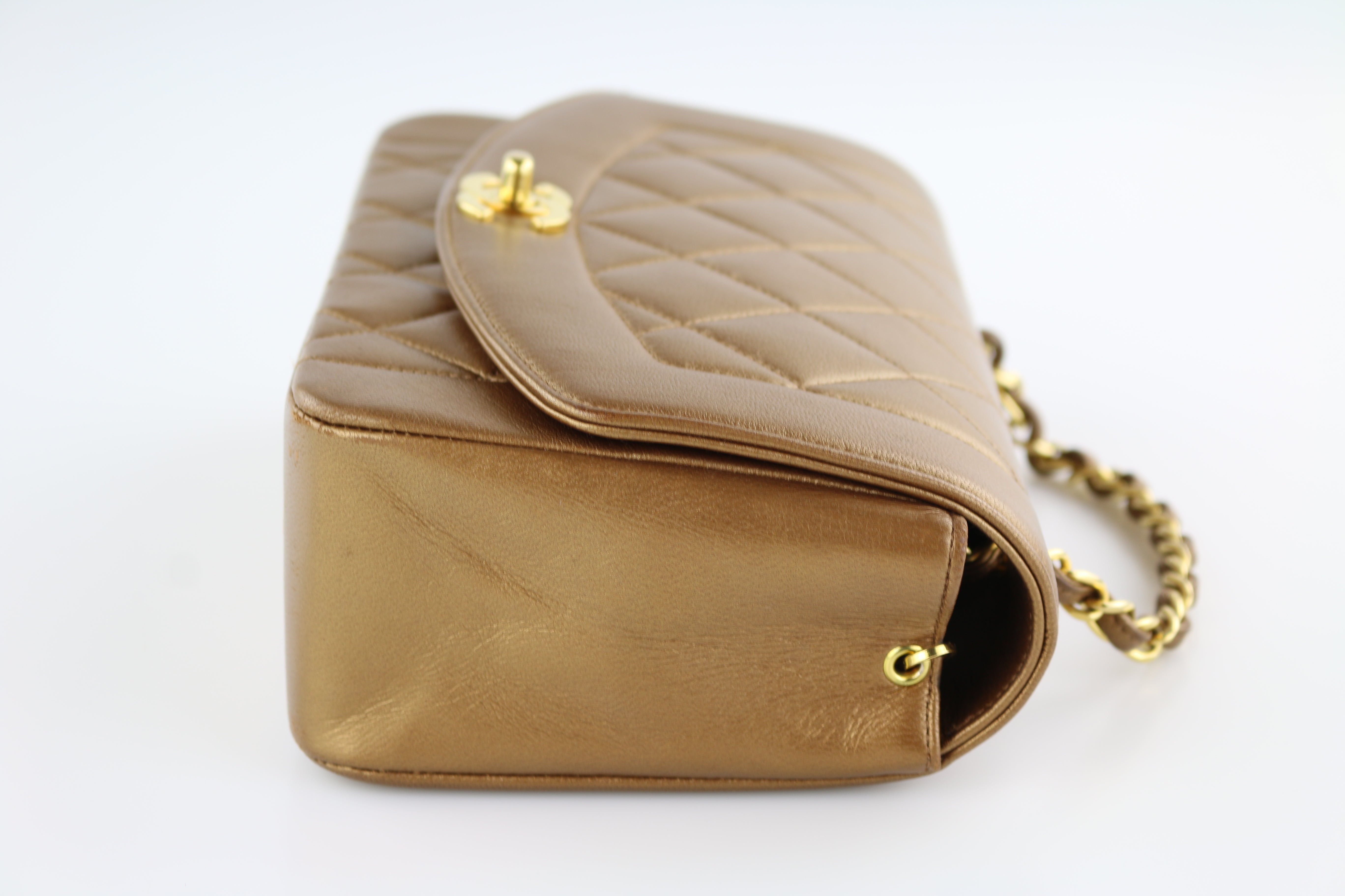 Bronze Metallic Small Diana Flap