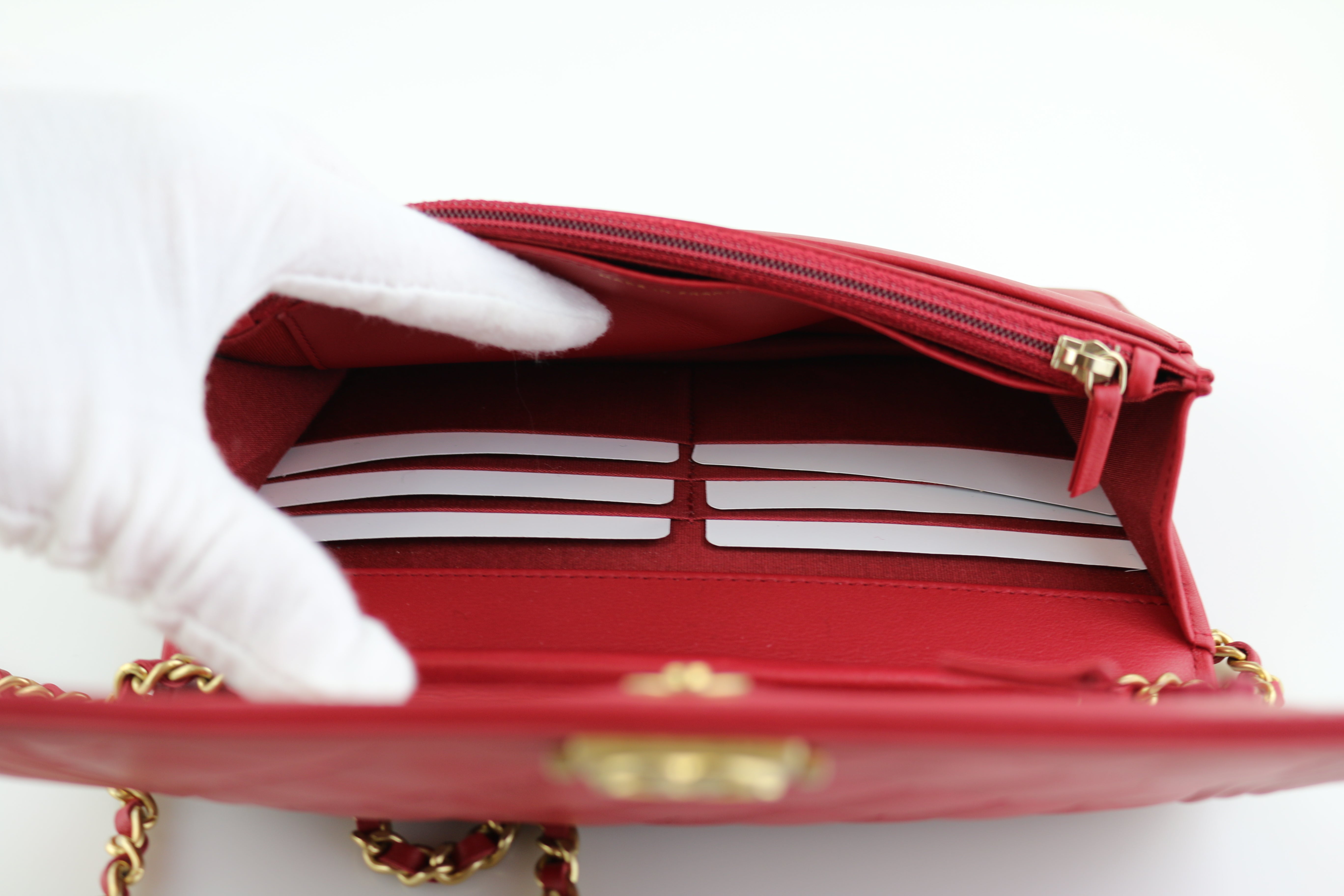 Red Lambskin Boy WOC