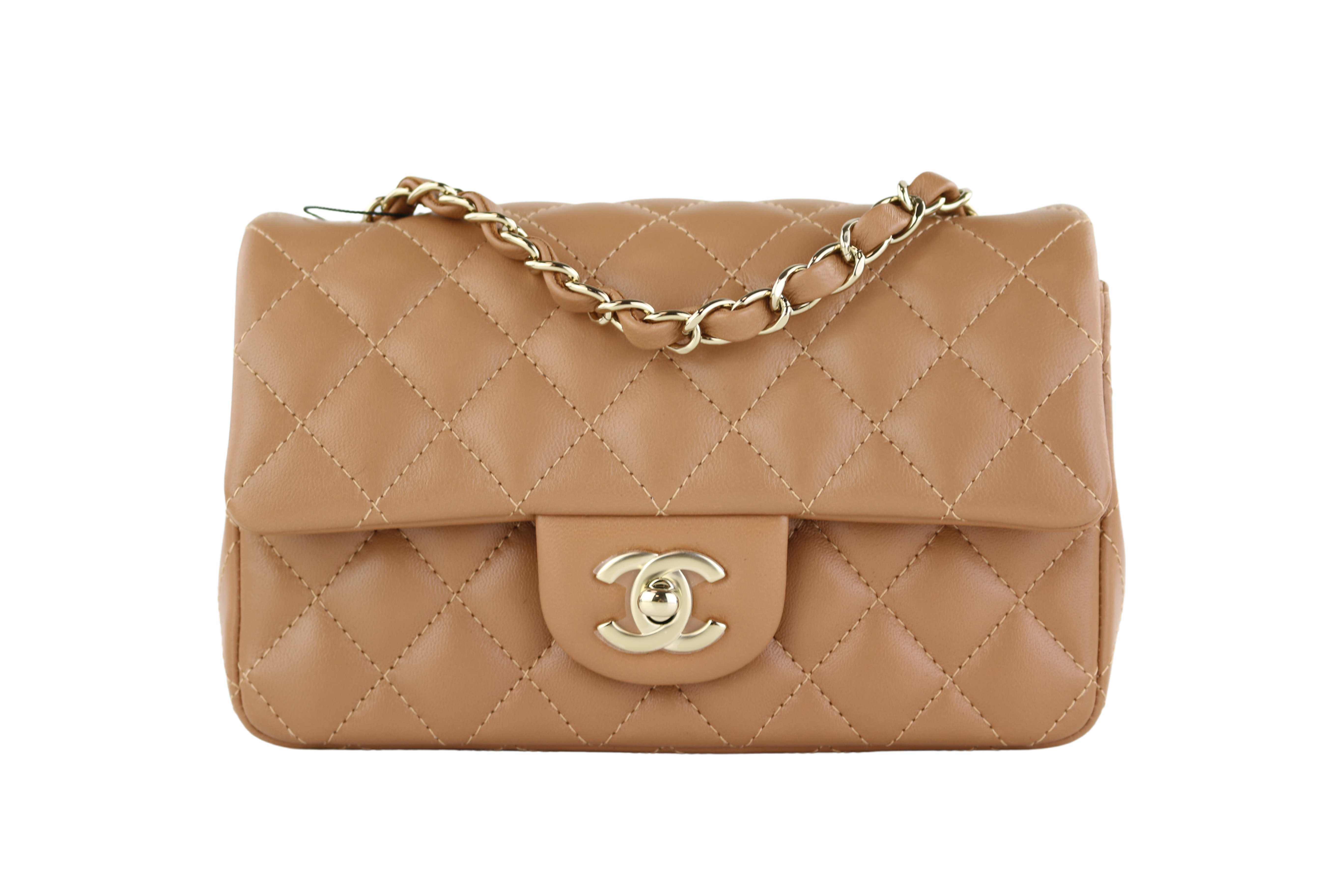 Caramel Lambskin Rectangular Mini