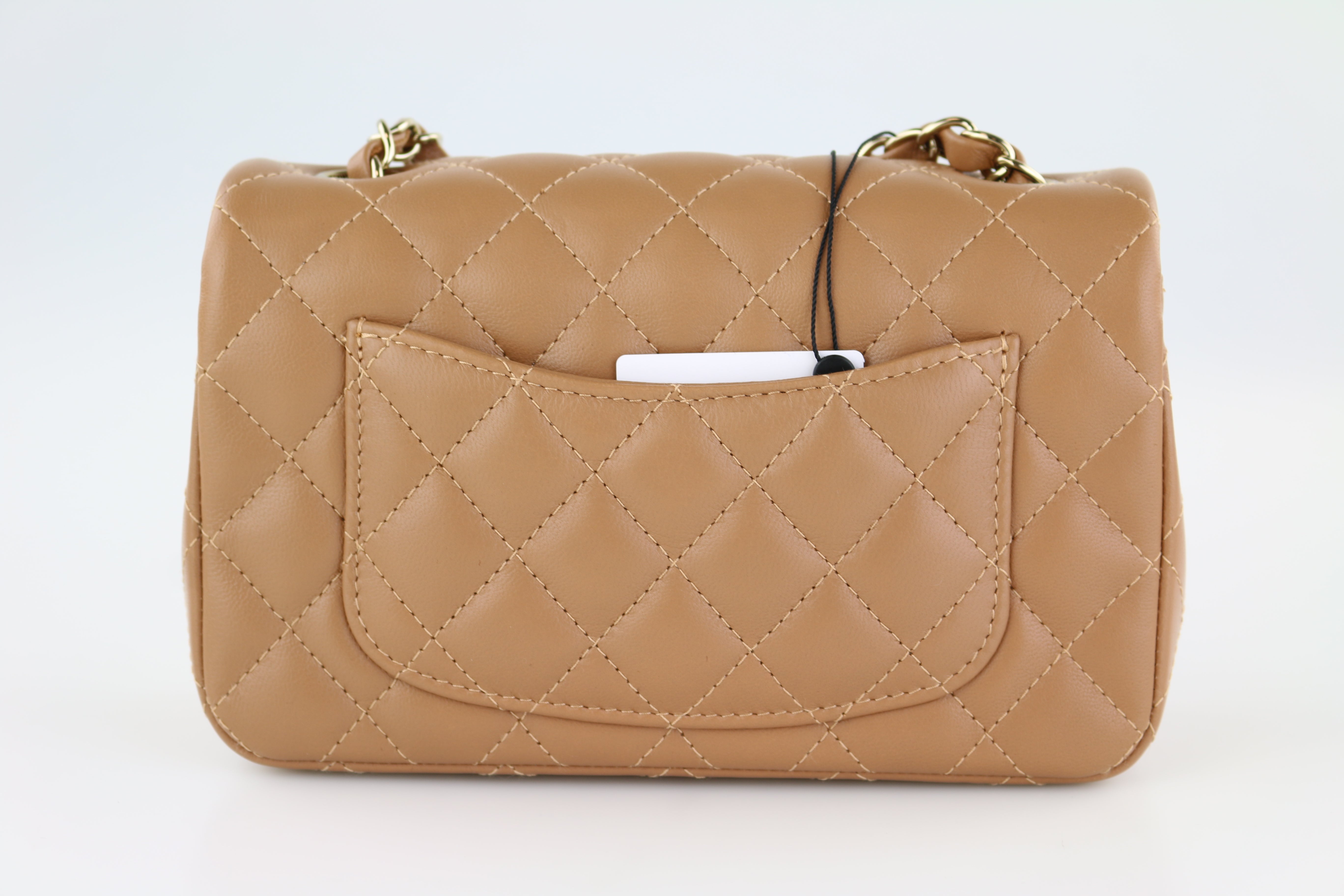 Caramel Lambskin Rectangular Mini