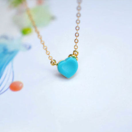 Heart shape Turquoise Pendant Necklace 