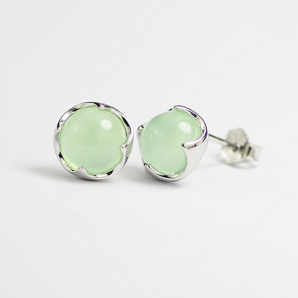Details about   Solid 925 Sterling Silver Prehnite Stud Gold Plated Womens Party Wear Earring 