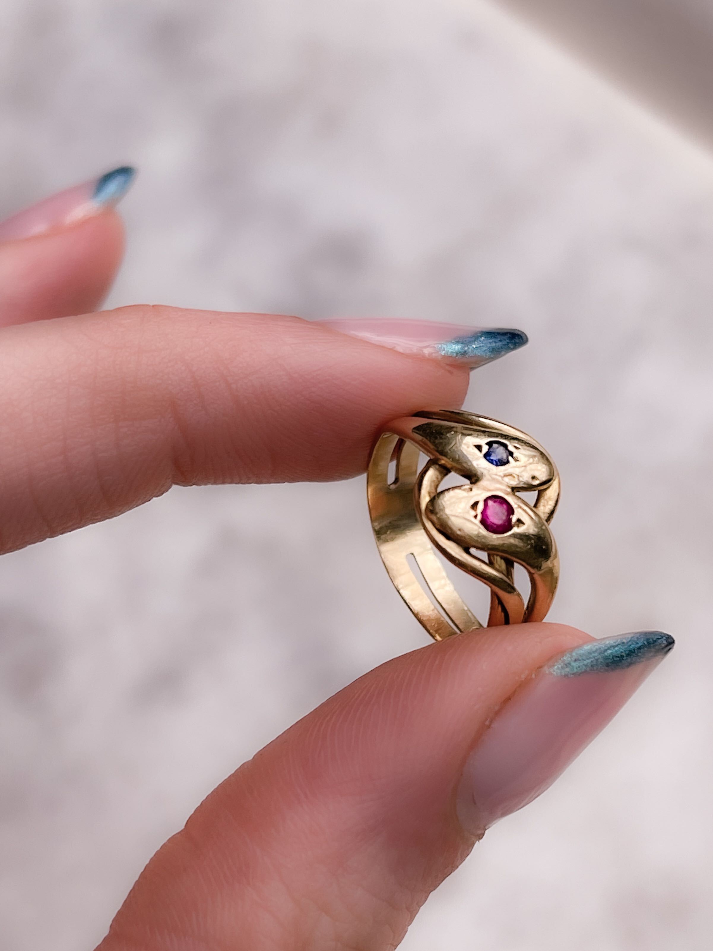 Stunning Victorian Double Snake Ring