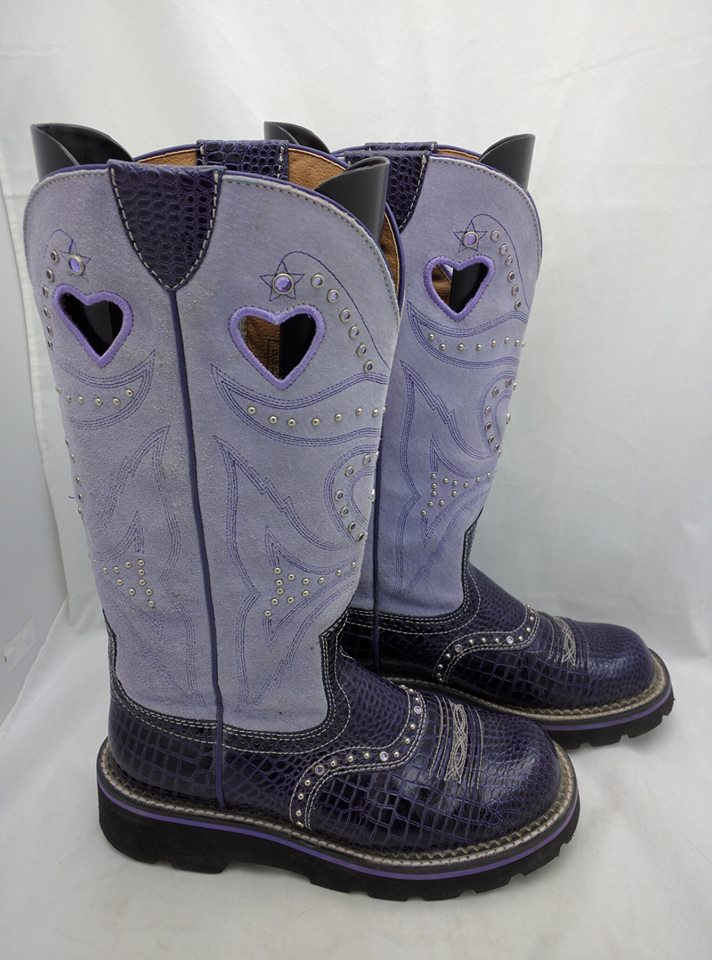 7.5 B Ariat FatBaby 15144 Purple Croc 