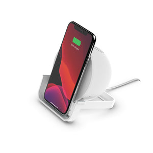 Belkin BOOSTCHARGE 10W Wireless Charging Stand and Speaker|Universally compatible - White