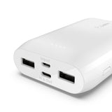 Belkin BoostCharge Power Bank 10K|Universally compatible - White