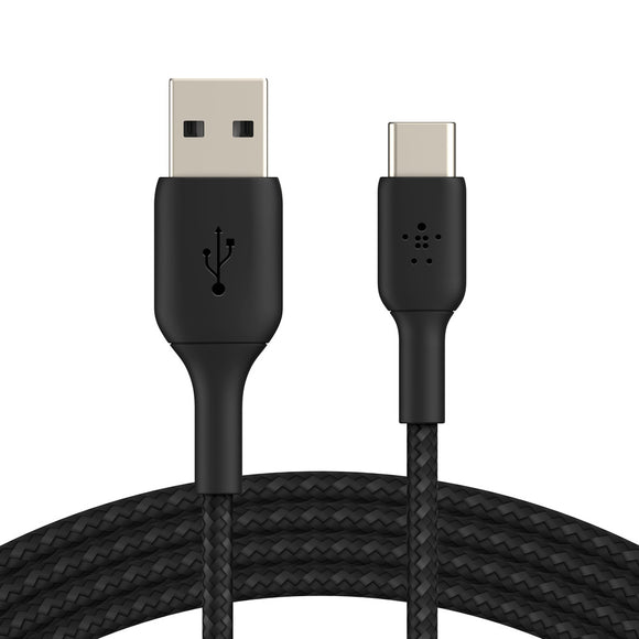 Belkin BoostCharge USB-A to USB-C Braided Cable  2m|Universally compatible - Black