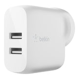 Belkin BOOSTCHARGE Dual USB-A Wall Charger 24W + Lightning to USB-A Cable|For Apple Devices - White