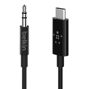 Belkin RockStar 3.5mm Audio Cable with USB-C Connector  0.9m|Universally compatible - Black