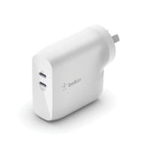 Belkin BOOSTCHARGE Dual USB-C GaN Wall Charger 68W|Universally compatible - White