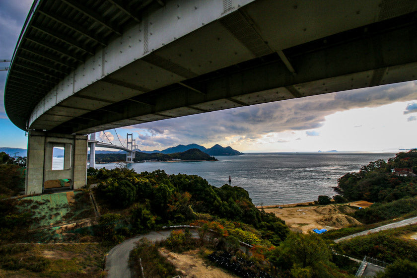 The kurushima kaikyou bridge - here starts the Shimanami kaido cycling route from Imabari.