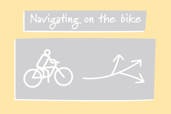 A cyclist choosing the direction to ride. Illustration.