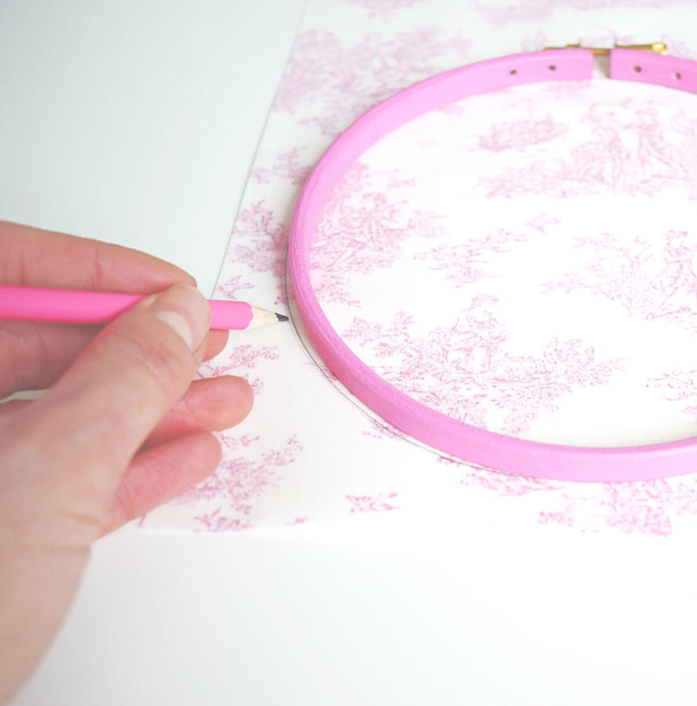 Draw around your hoop with pencil