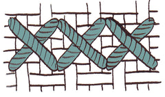 Illustration of stitching over two