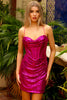 Glamorous Sequins Bustier-Inspired Bodice Cowl Neck Mini Cocktail Dress ACBZ026S