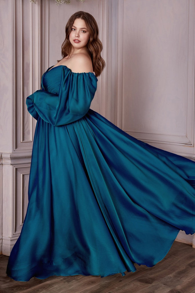 Classic Evening & Prom Dresses Long Sleeves Bodice A-line Chiffon Gown Plus Size Luxury Royal Style CDCD243C Sale