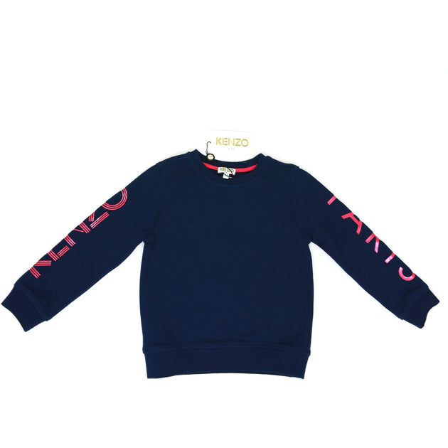 Kenzo Kids Blue Logo Arm Sweatshirt w/ Tags - Size 6