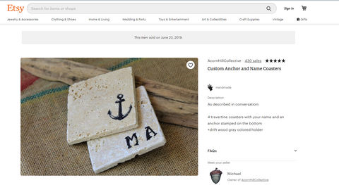 finding etsy sold listings