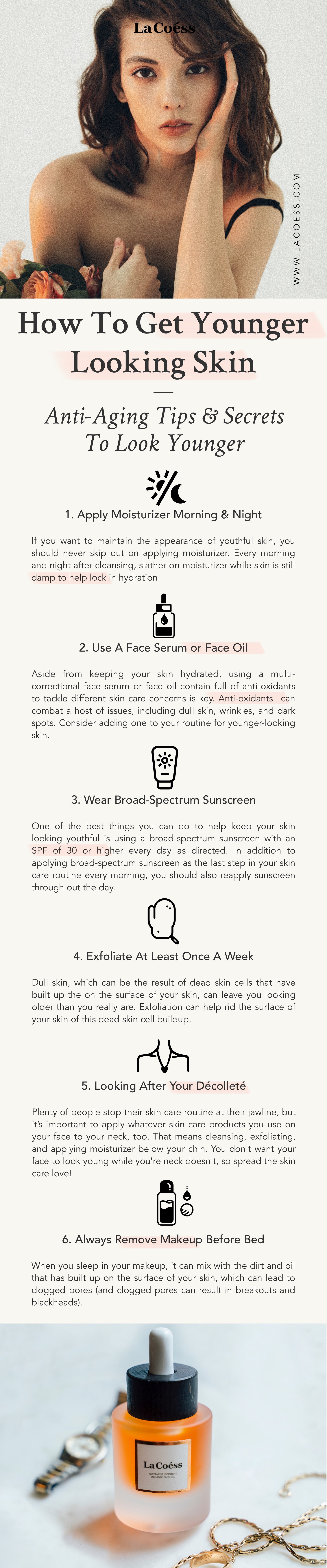 La Coéss tips how to get younger looking skin