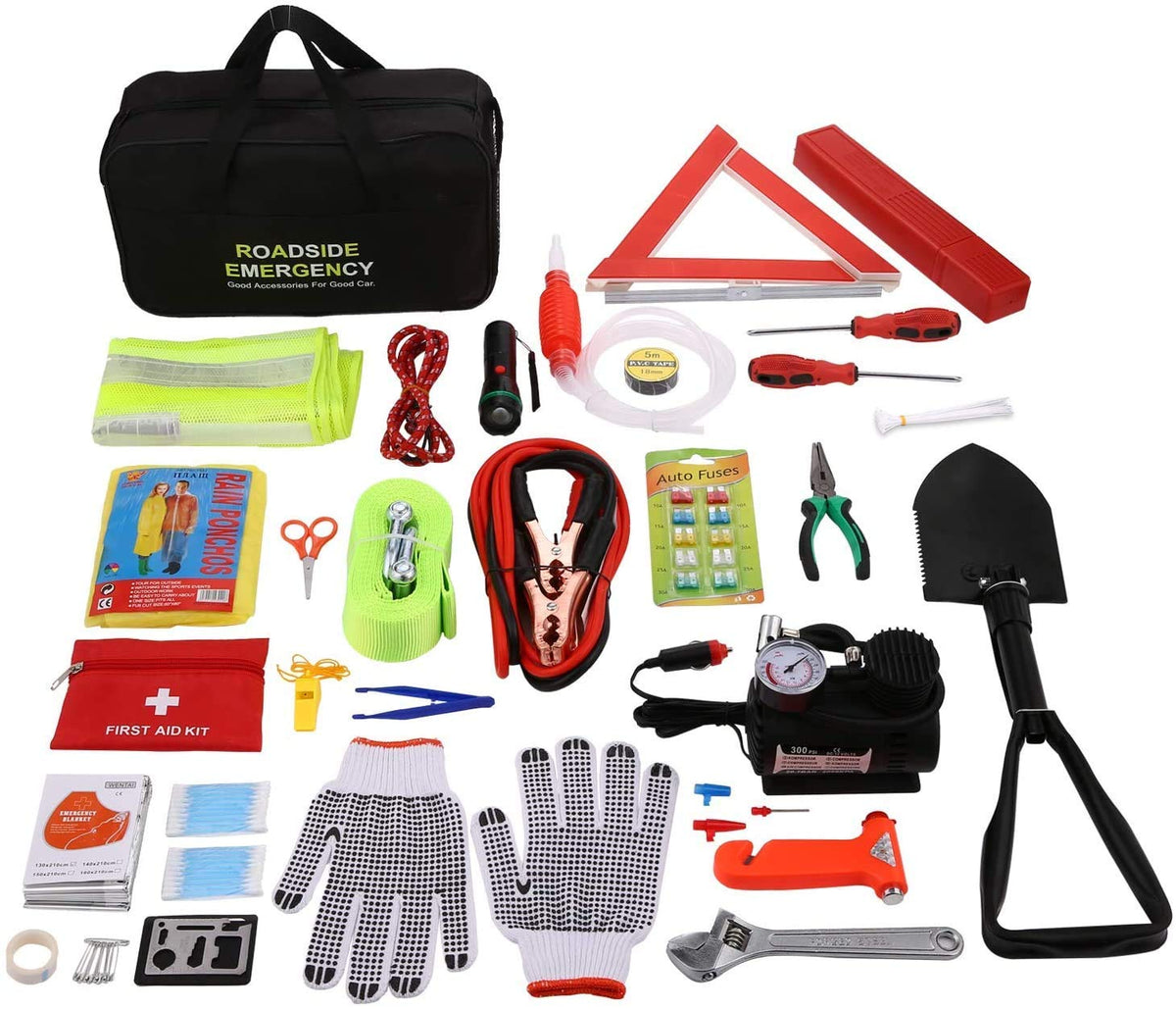COOCHEER Auto Emergency Kit Multifunktionale Pannenhilfe KFZ Auto Notfall-Kit 